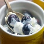 low carb blueberry gratin