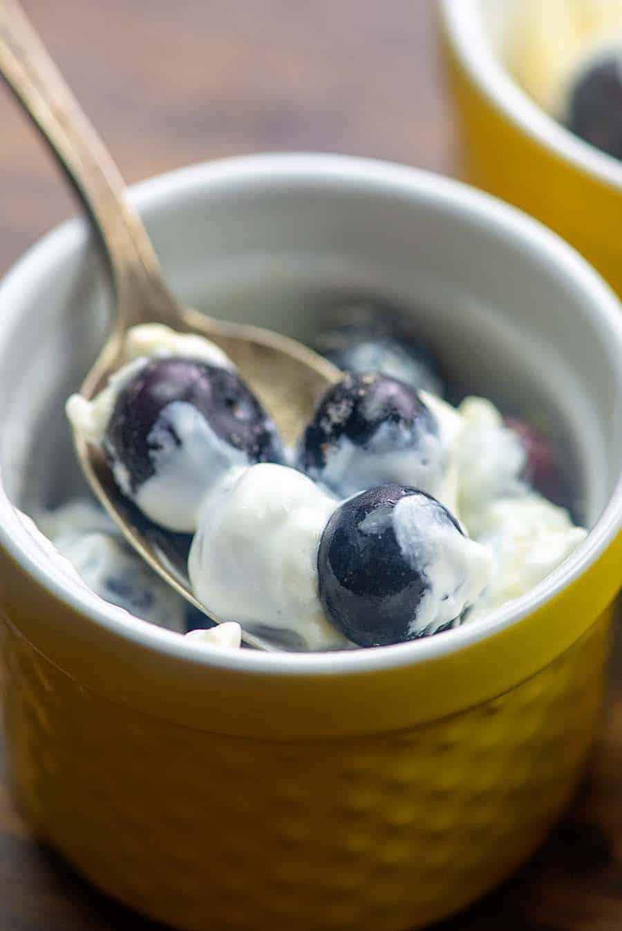 low carb blueberry gratin