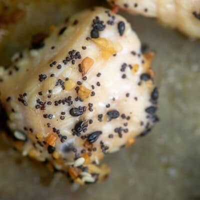 A close up of cooked seasoned piece of chicken breast