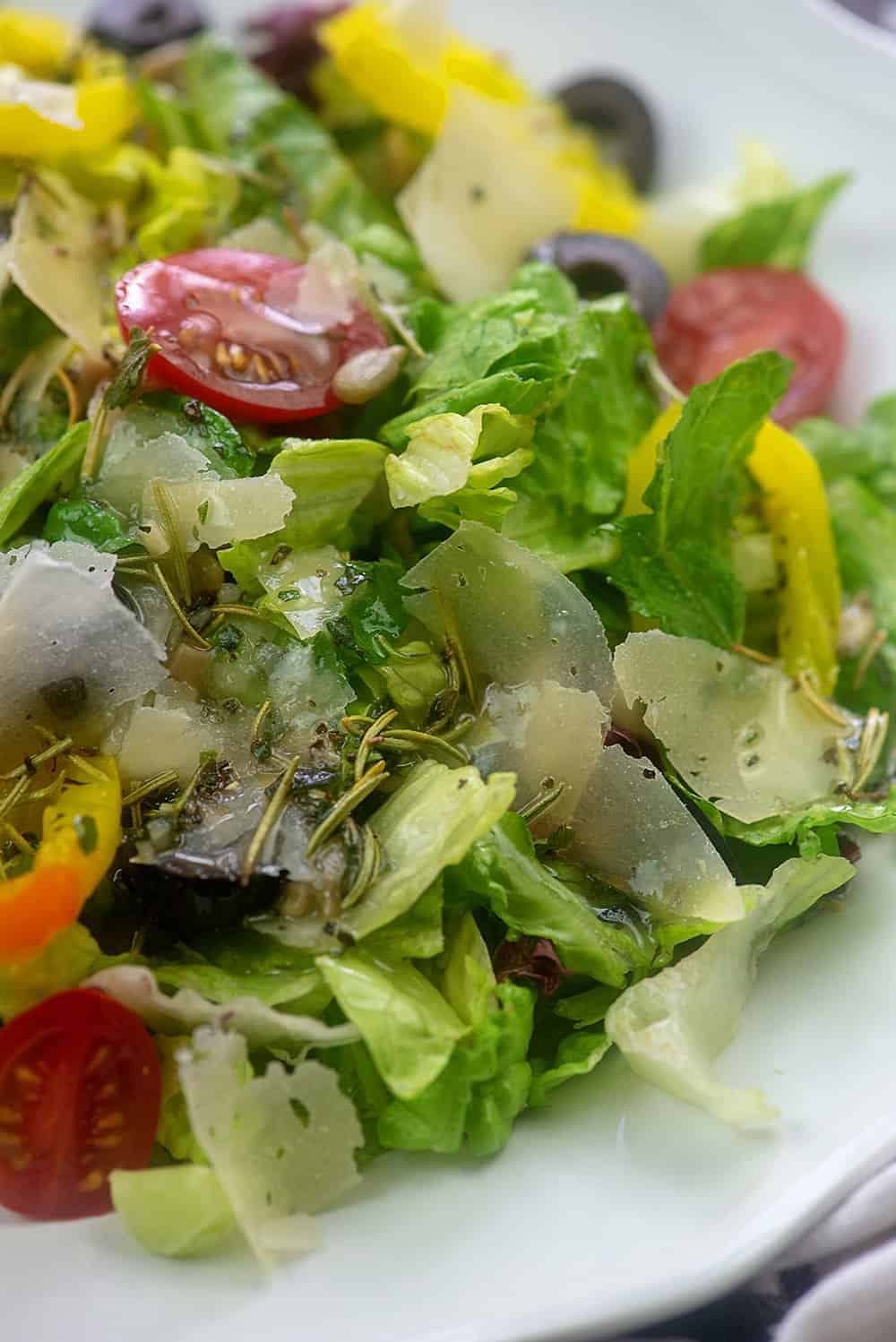 salad on a white plate