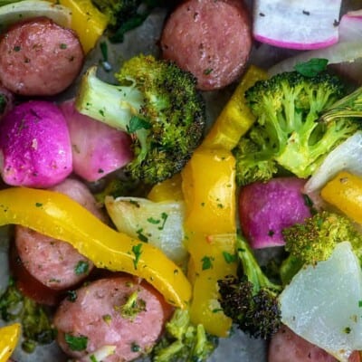 A plate of food with broccoli