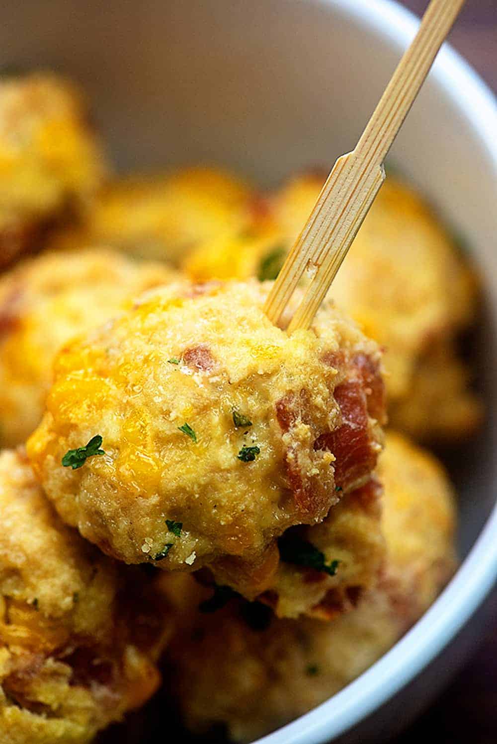 chicken meatballs in bowl.