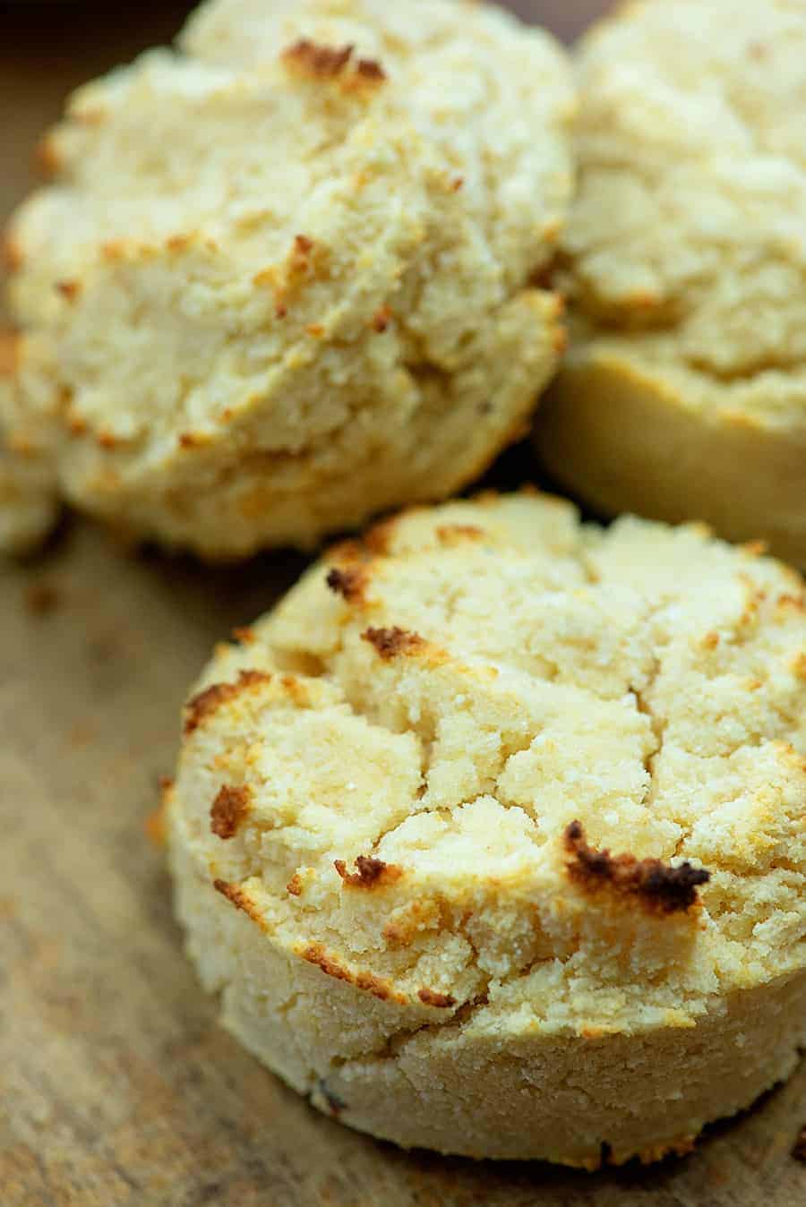 three low carb biscuits