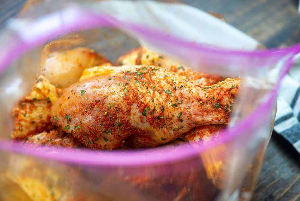 seasoned chicken in bag