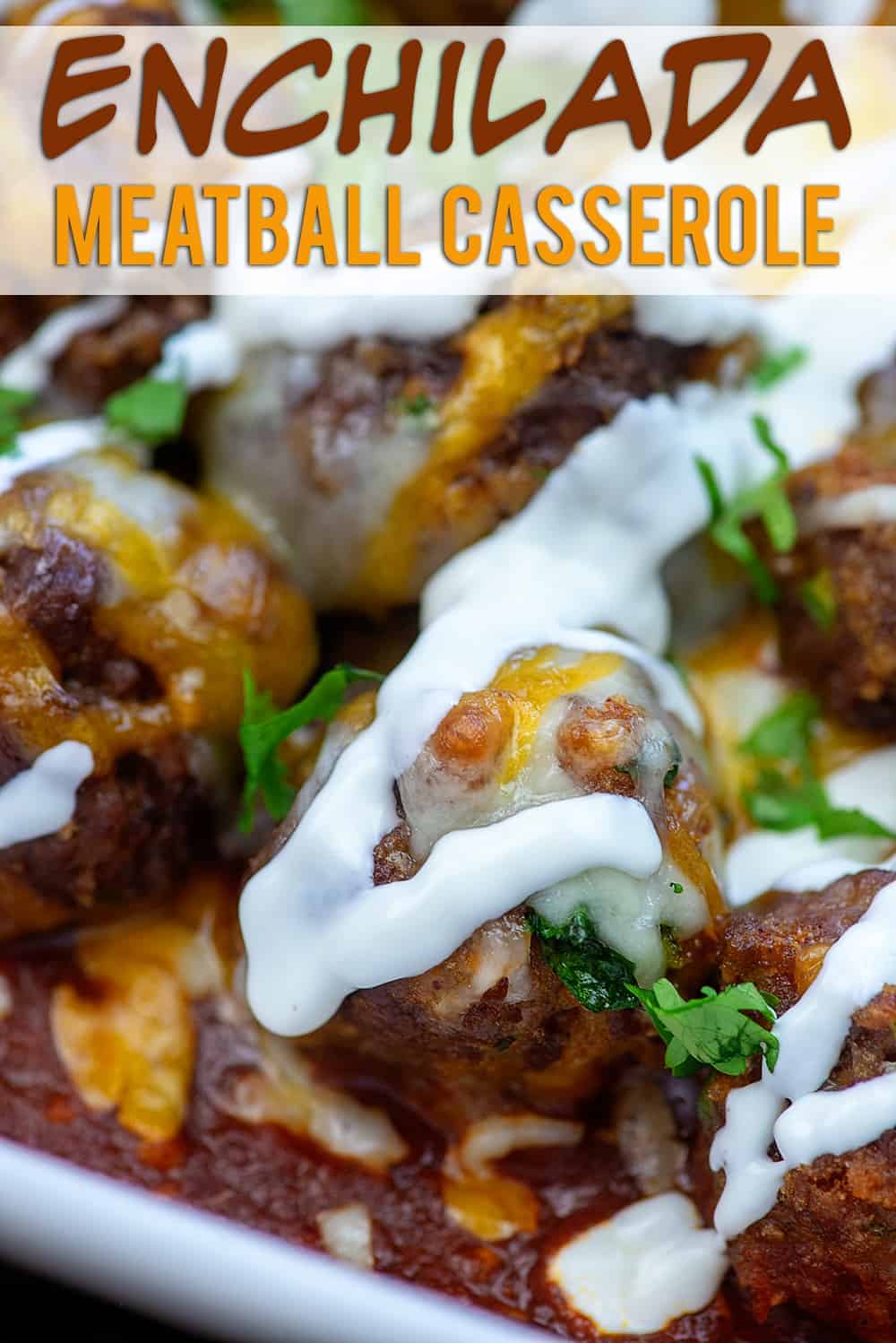 meatballs with sour cream drizzled on it