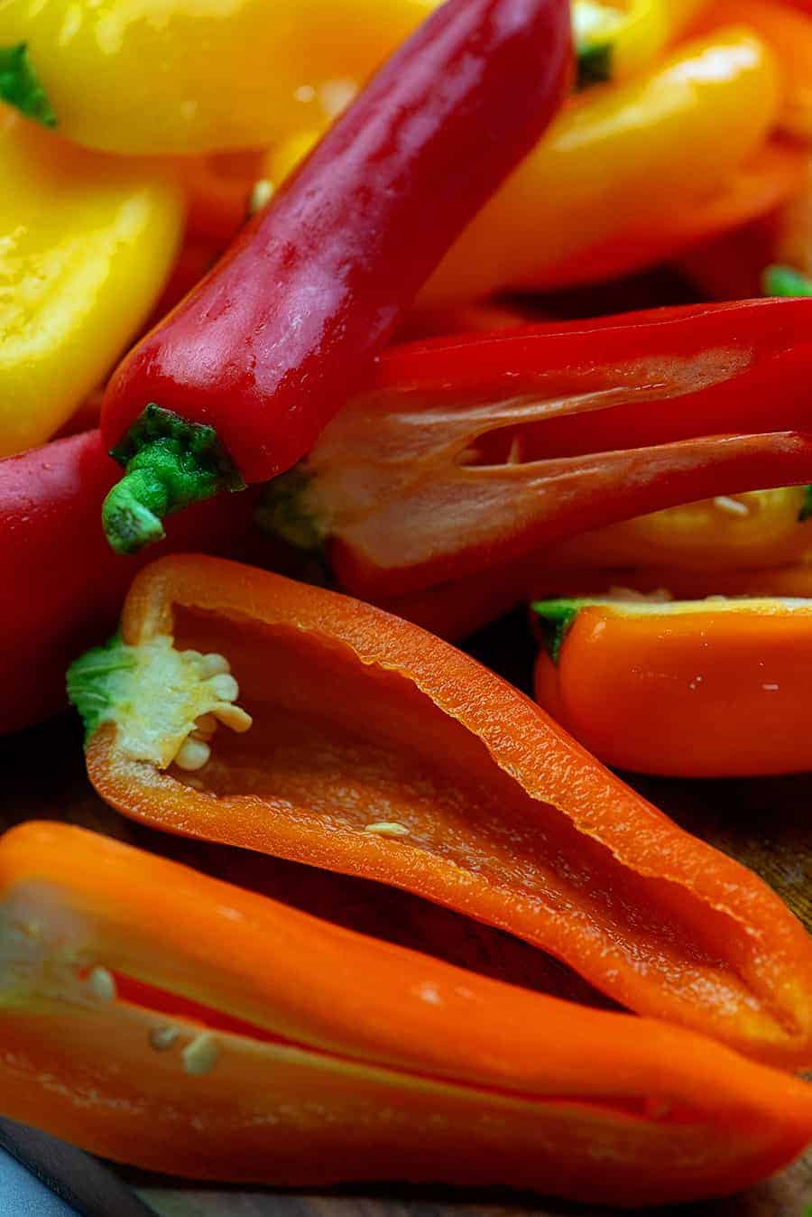 sliced mini peppers for stuffing