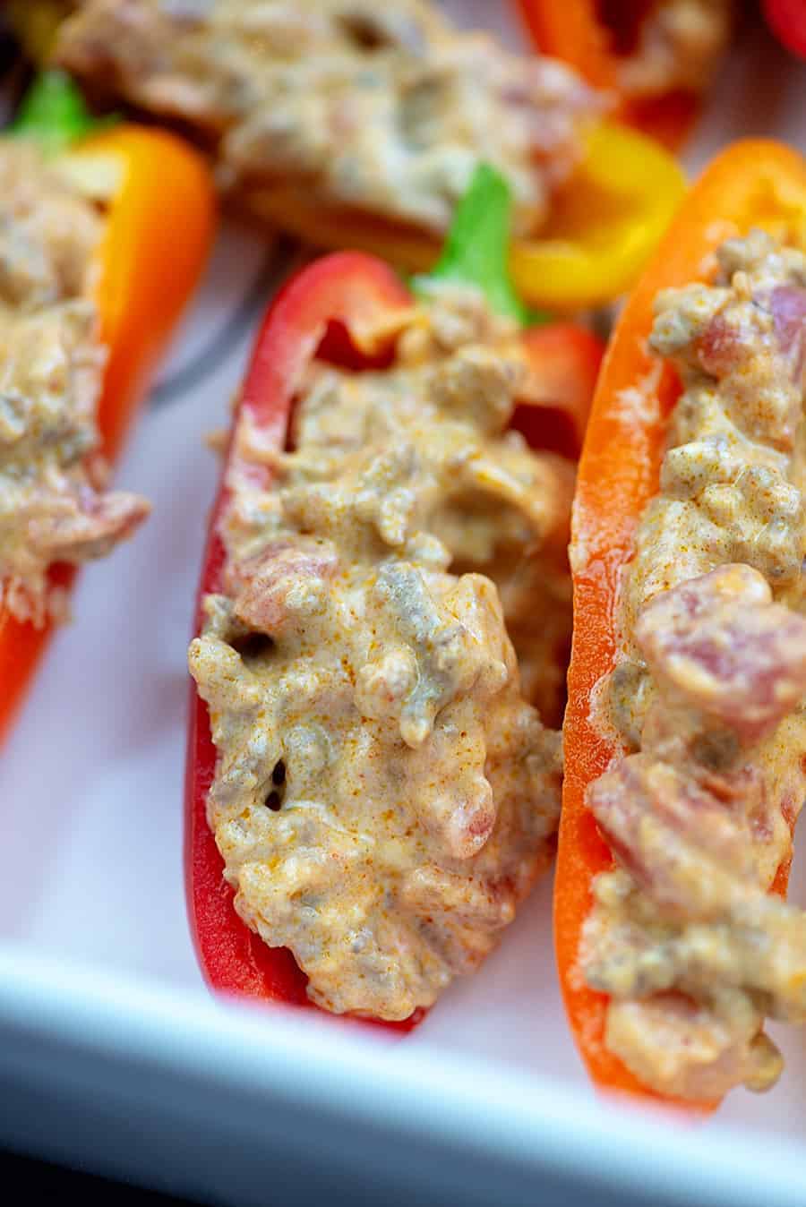 stacked up taco stuffed peppers