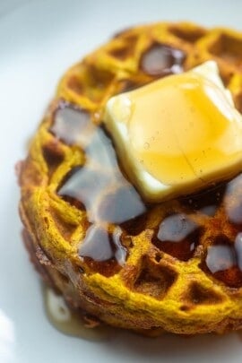 The BEST Pumpkin Chaffles! Low Carb & Keto Friendly!