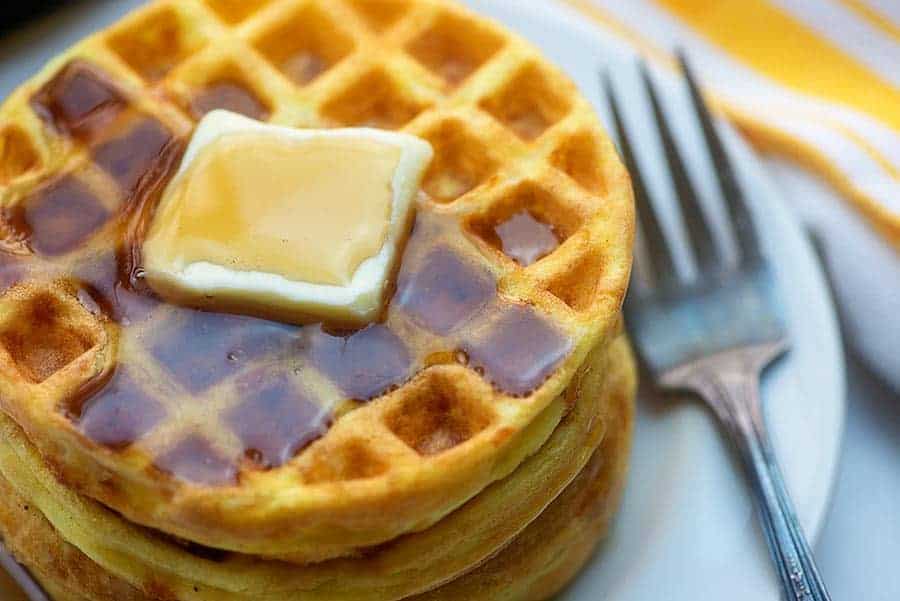 low carb waffles with butter and low carb syrup