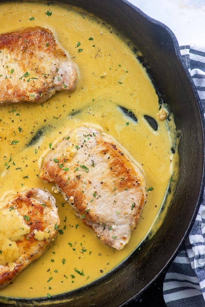 Keto Pork Chops with Dijon Sauce | That Low Carb Life