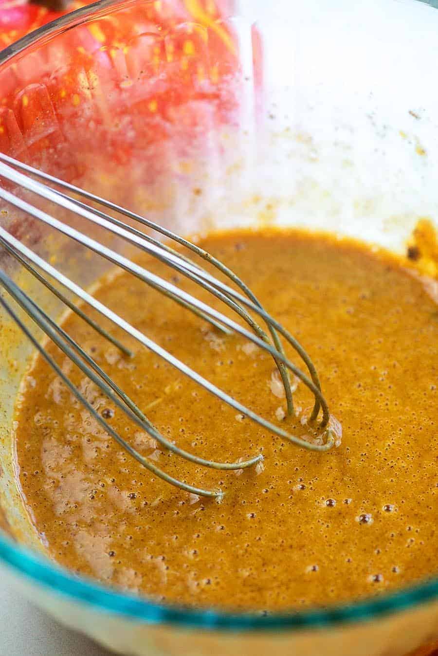 ingredients for pumpkin chaffles in bowl