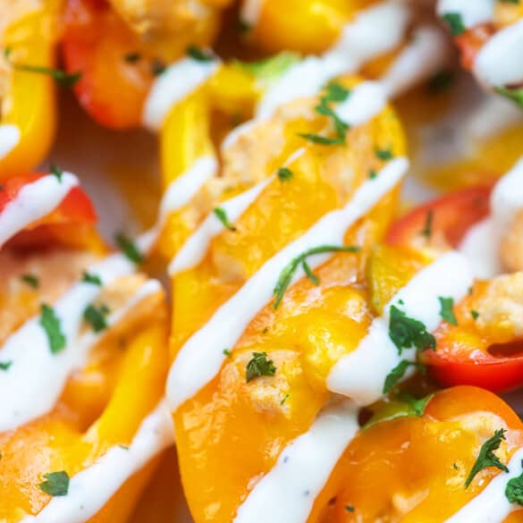 Buffalo Chicken Mini Sweet Peppers That Low Carb Life