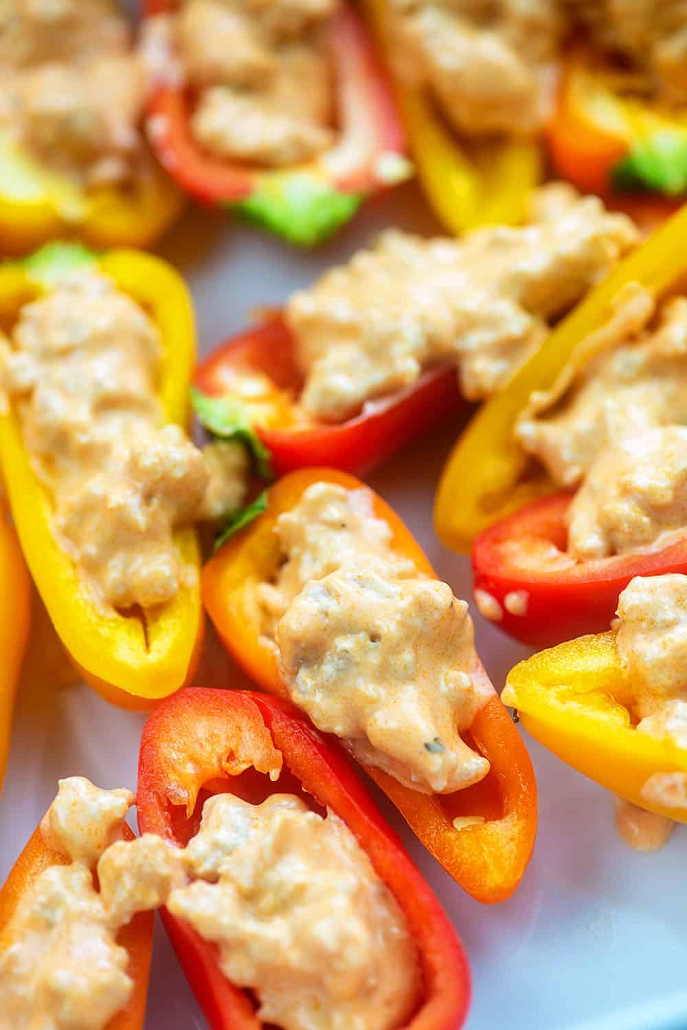 buffalo filled mini sweet peppers