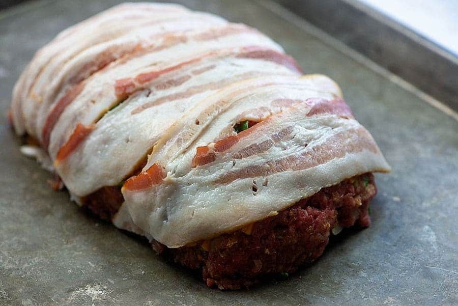 Bacon Wrapped Low Carb Keto Turkey Meatloaf Recipe