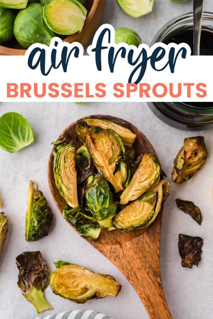Spoonful of air fryer brussels sprouts.