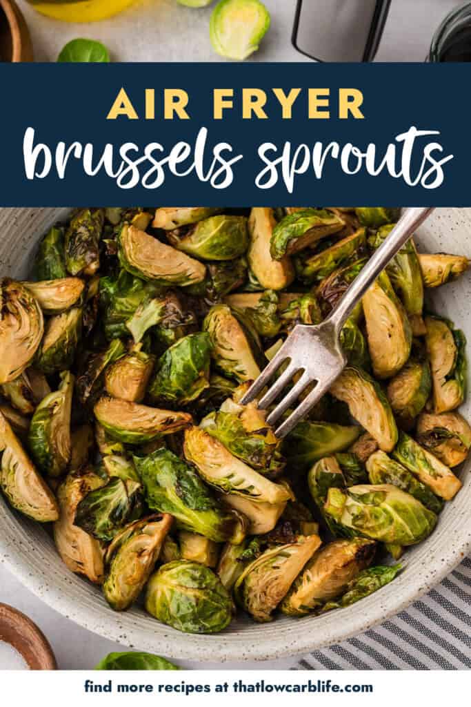 Bowl full of air fryer brussels sprouts.