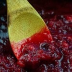 low carb cranberry sauce in pan