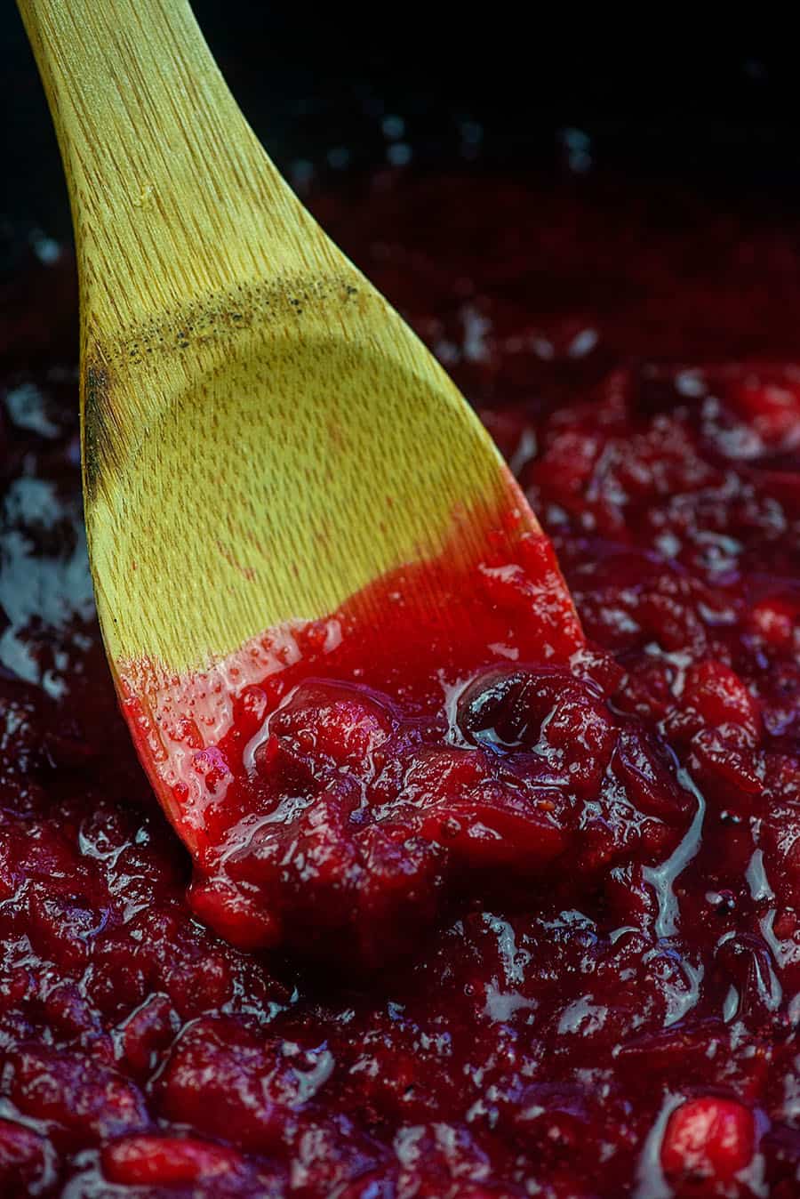 low carb cranberry sauce in pan