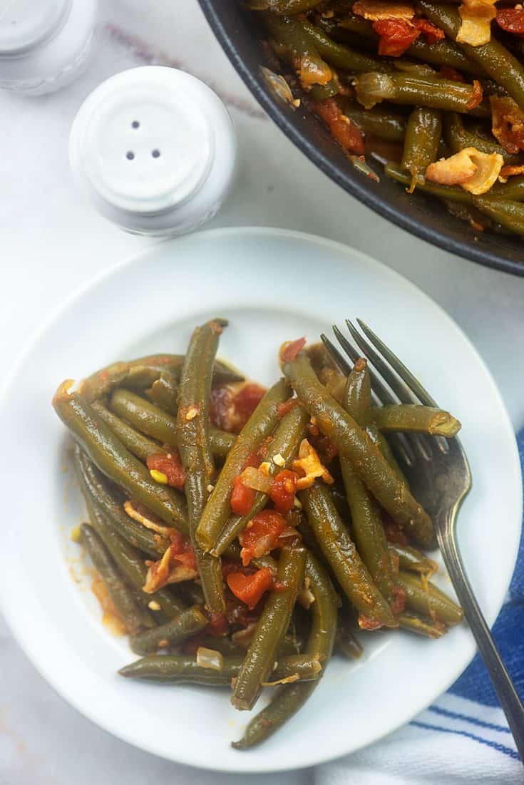 Our FAVORITE Green Beans with Bacon & Tomatoes!