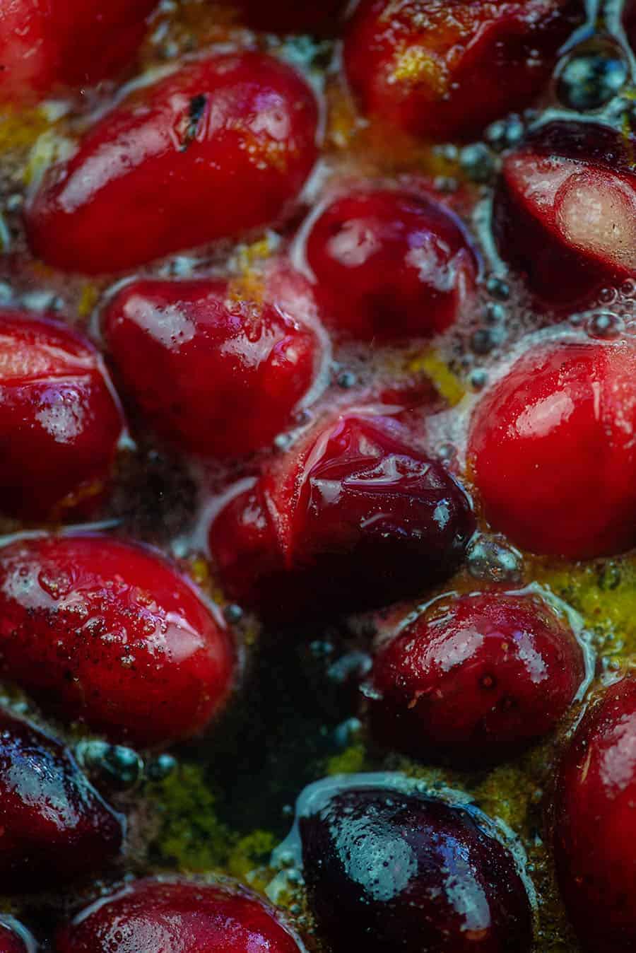 close ups of cranberries