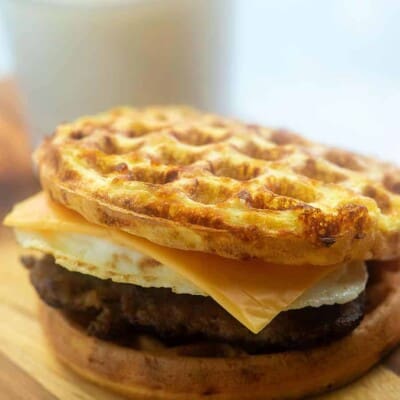 chaffle breakfast sandwich