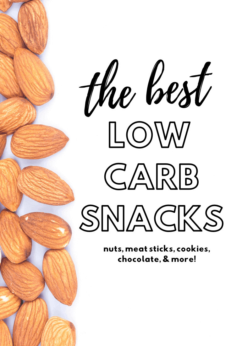 almonds and text about low carb snacks