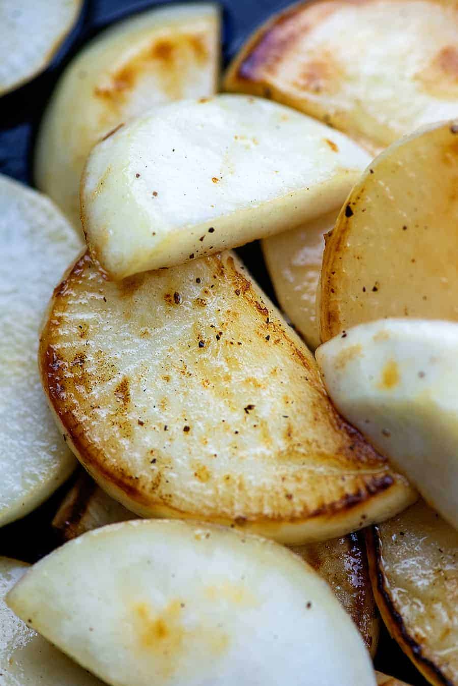 Super Easy Pan-Fried Turnip Wedges - low carb & keto!