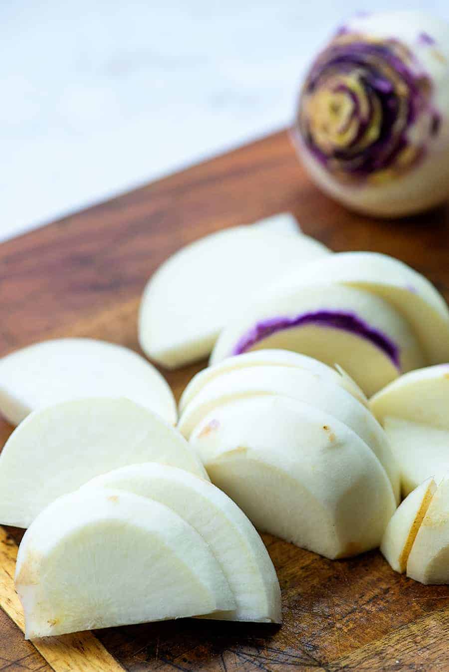 sliced turnips