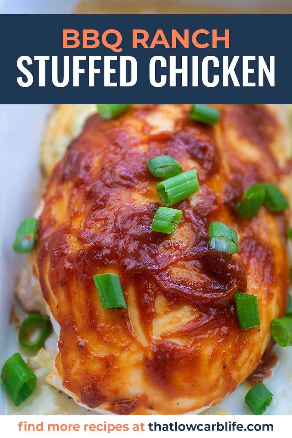 close up of bbq chicken topped with green onions