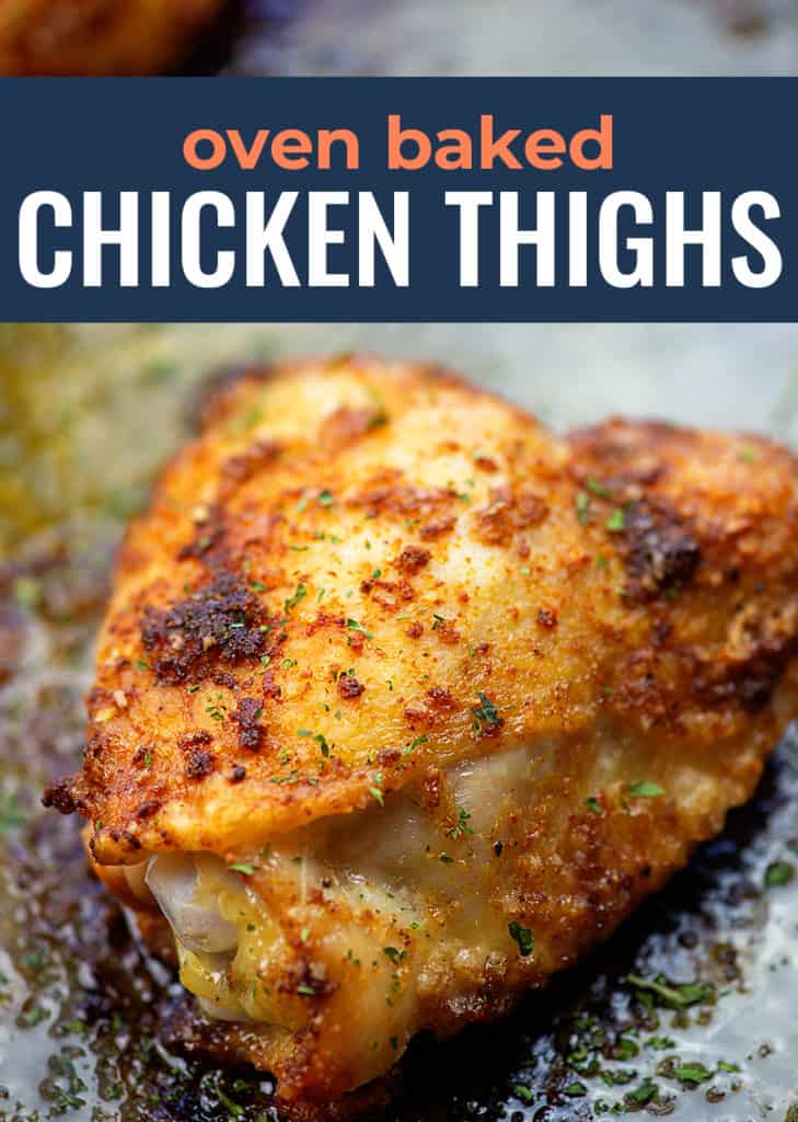 oven baked chicken thighs on baking sheet