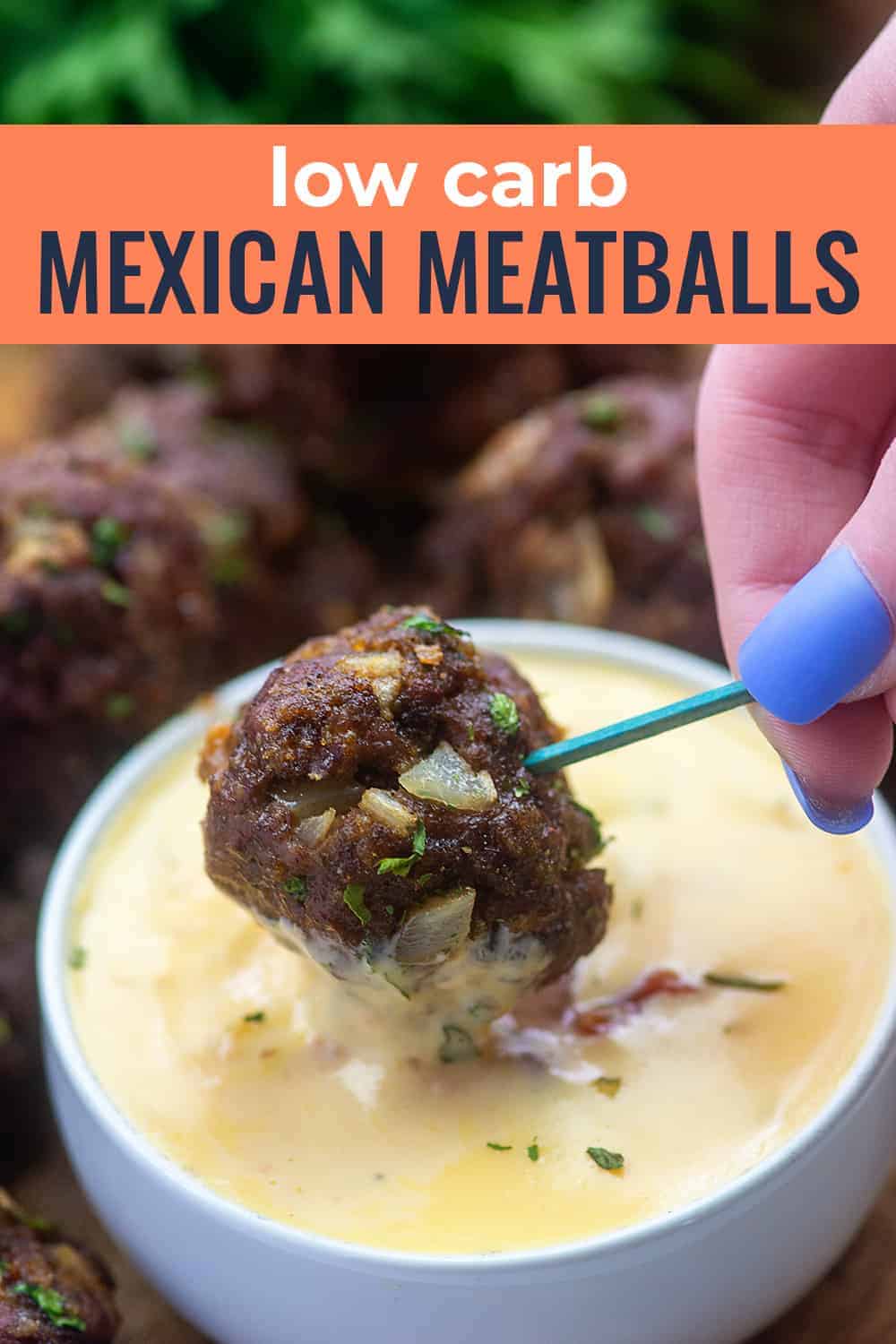 taco meatballs with queso dip