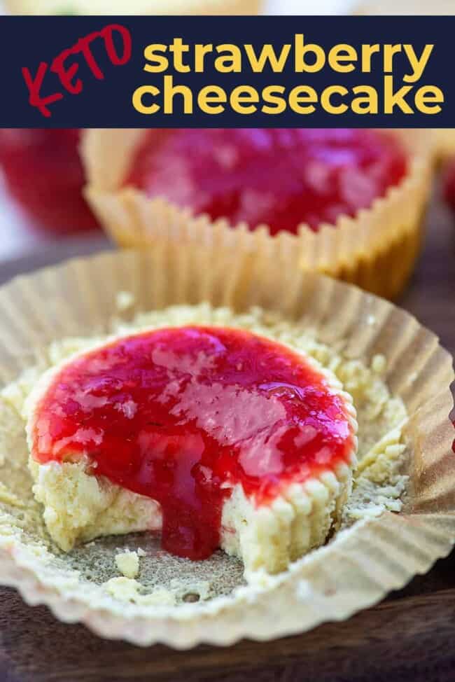 Mini Cheesecakes (with strawberry sauce!) - That Low Carb Life