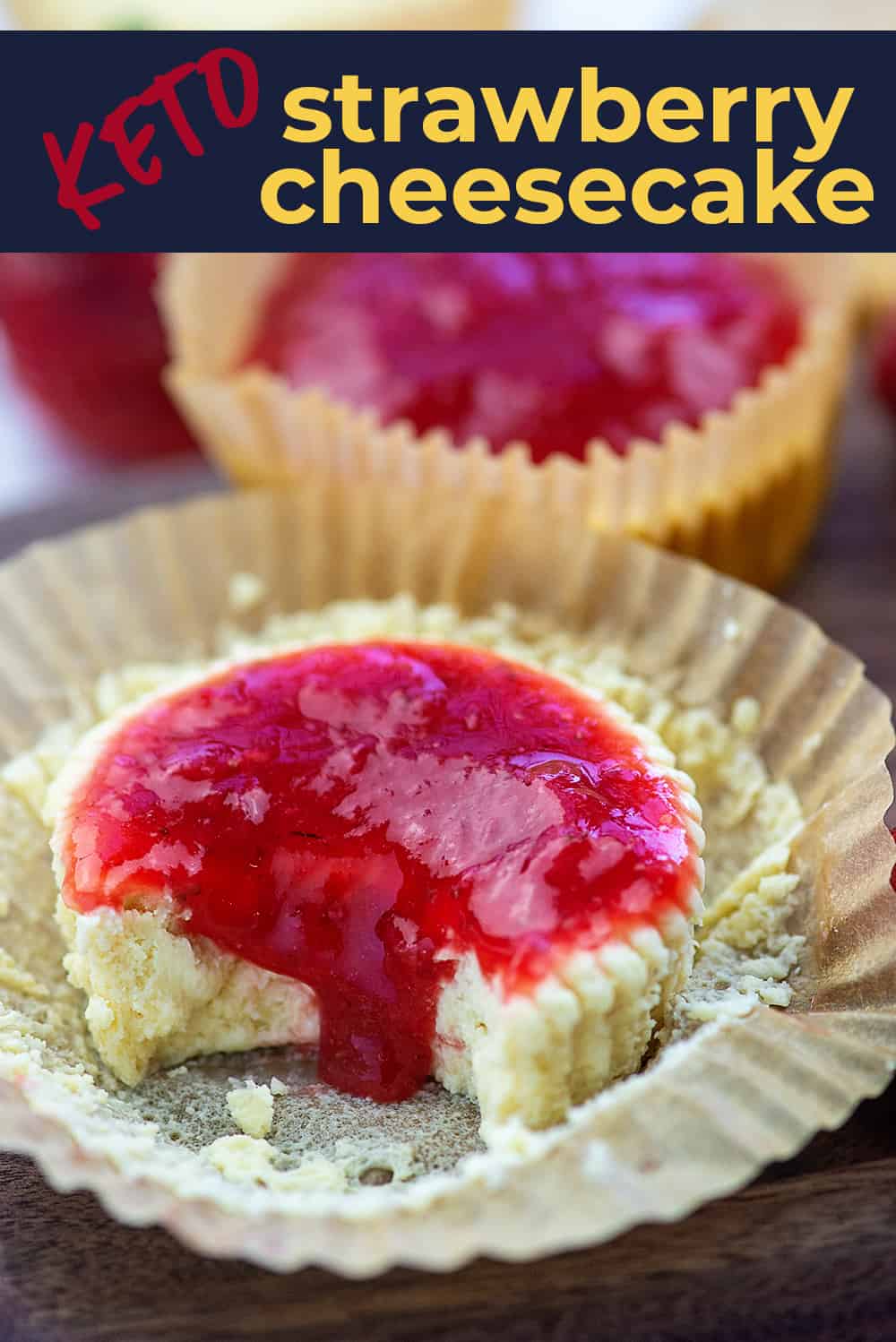 keto cheesecake with strawberry sauce