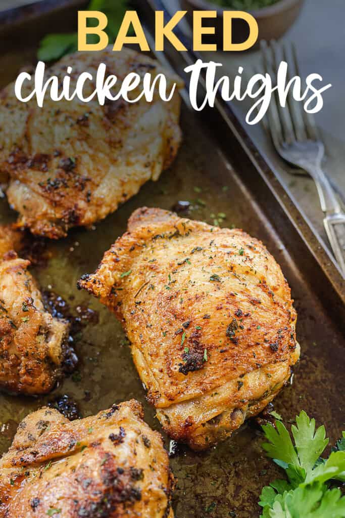 chicken thighs on sheet pan.