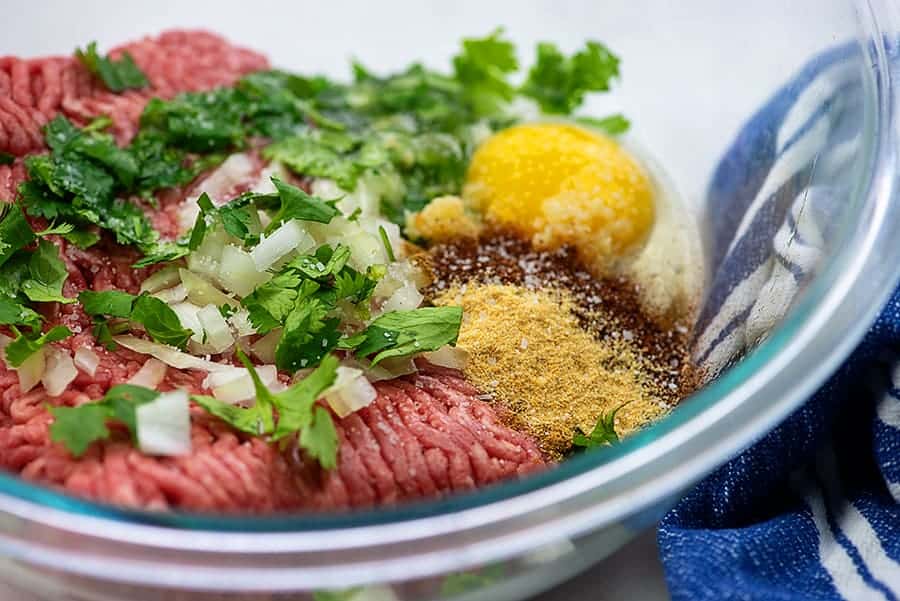 ingredients for Mexican meatballs