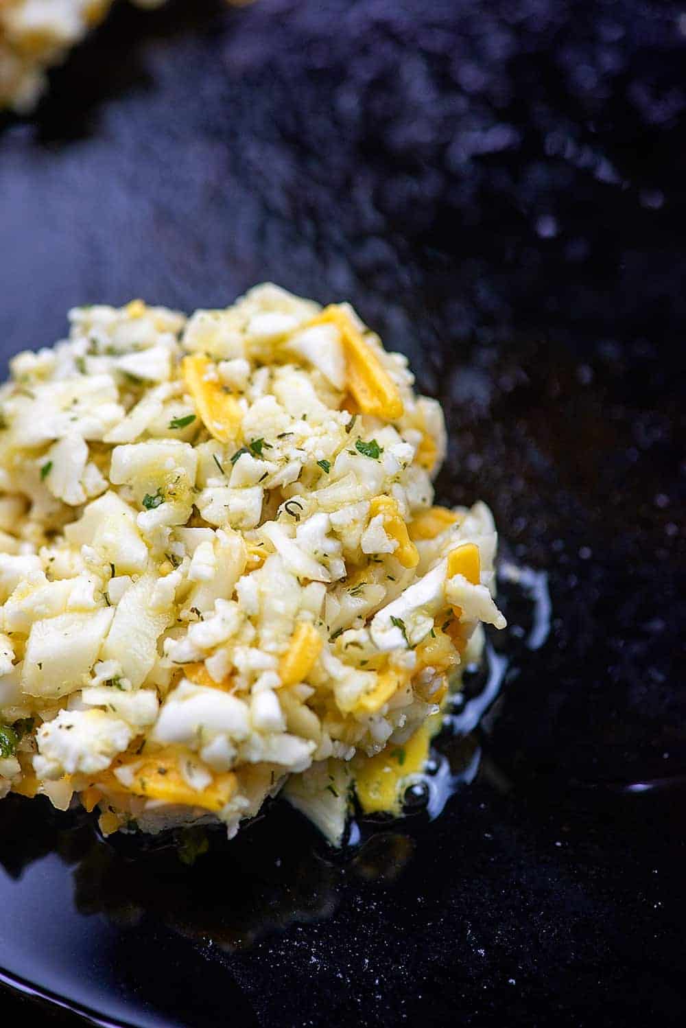 cauliflower in cast iron skillet