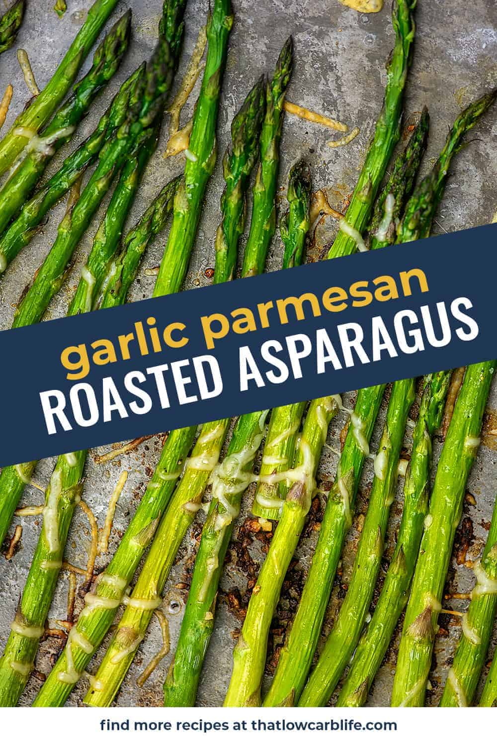 garlic parmesan roasted asparagus on baking sheet