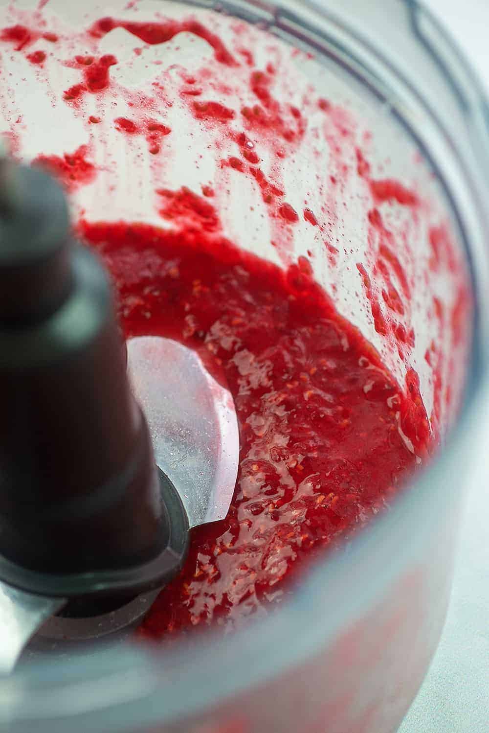 raspberry sauce in food processor