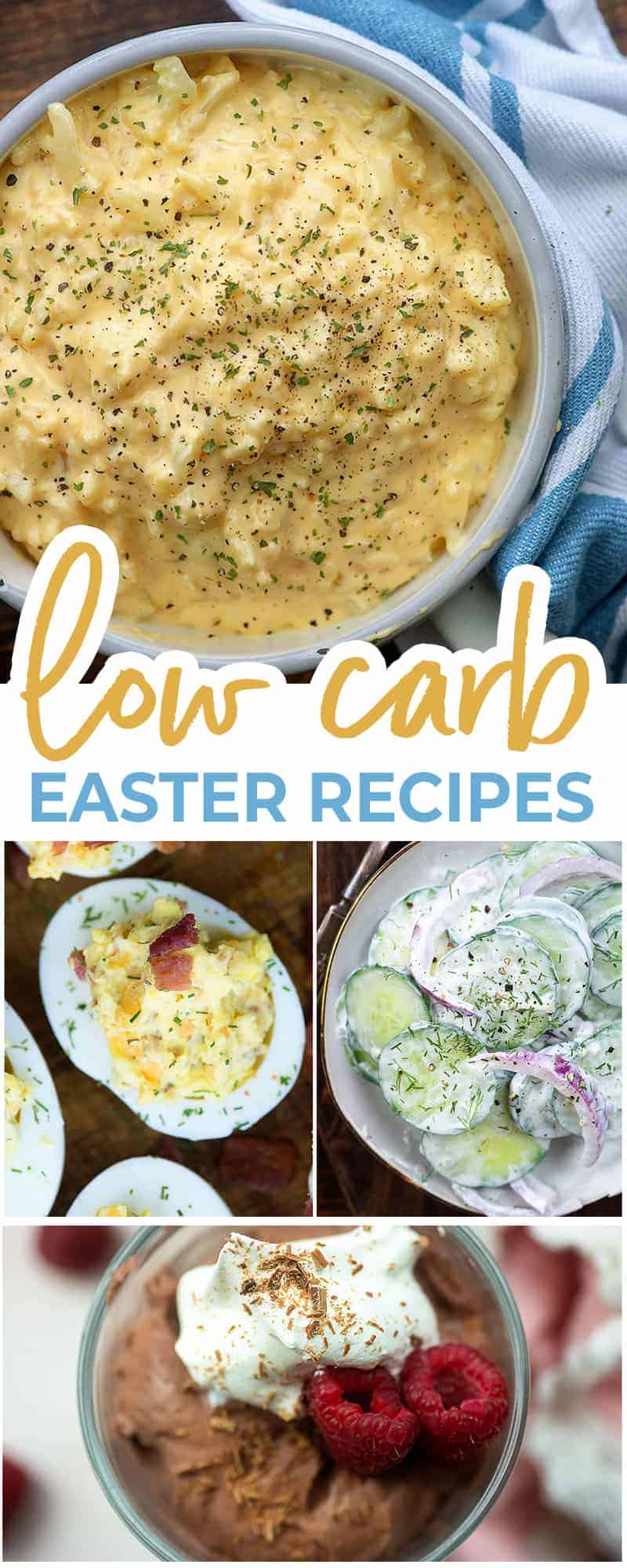 low carb easter recipe photo collage