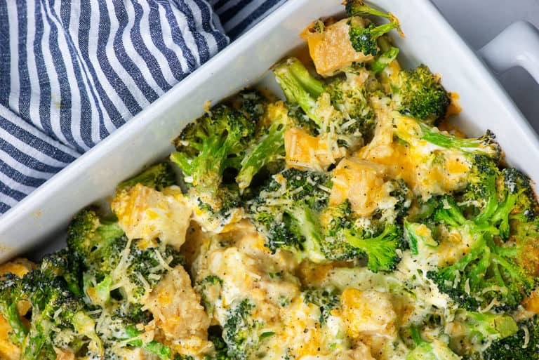 Extra Cheesy Keto Chicken Broccoli Casserole | That Low Carb Life