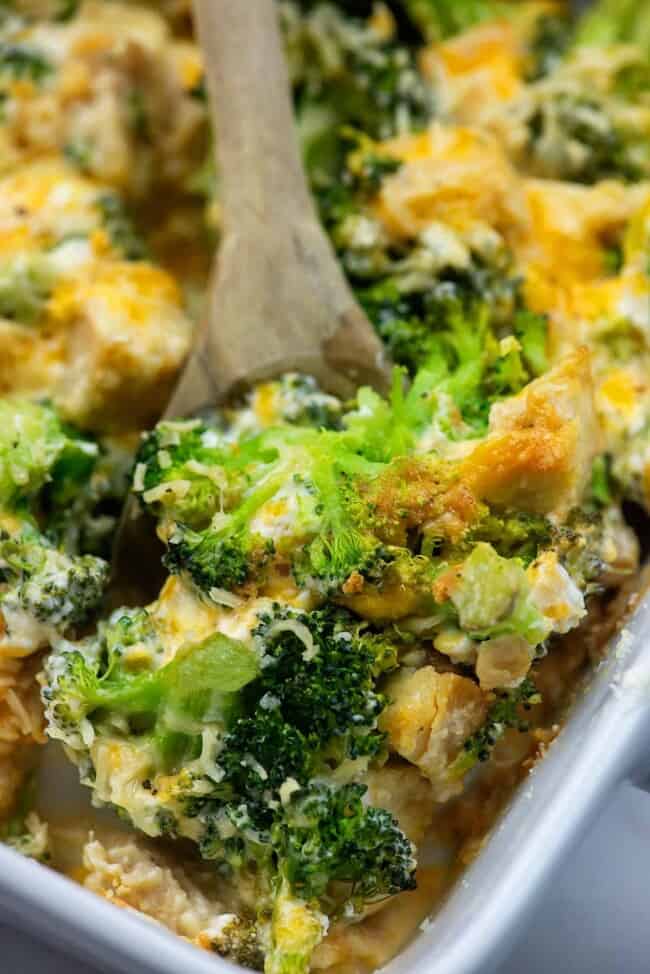 Extra Cheesy Keto Chicken Broccoli Casserole | That Low Carb Life