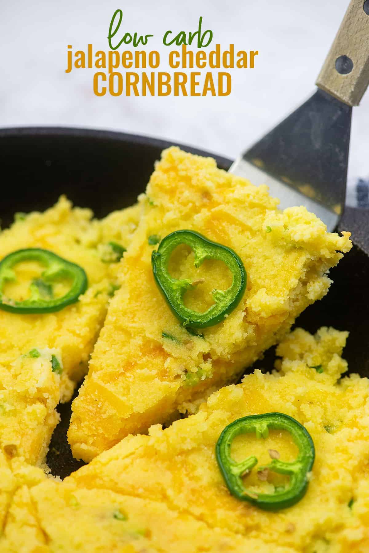 cheddar jalapeno cornbread in skillet