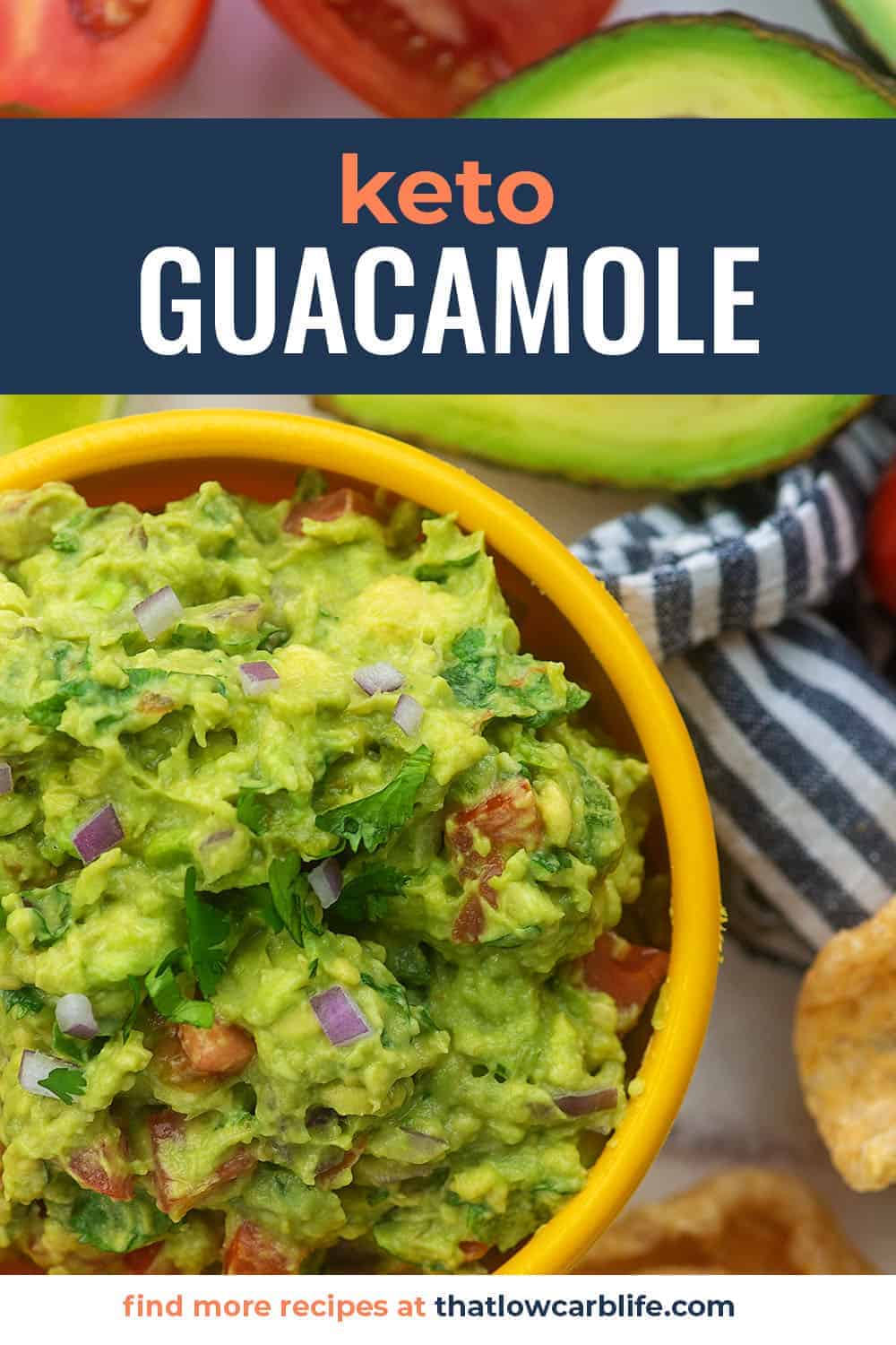 keto guacamole i gul maträtt