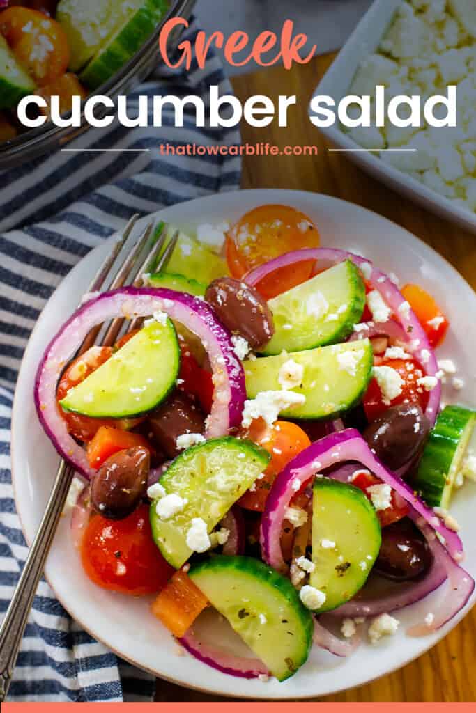 Greek salad on small plate.