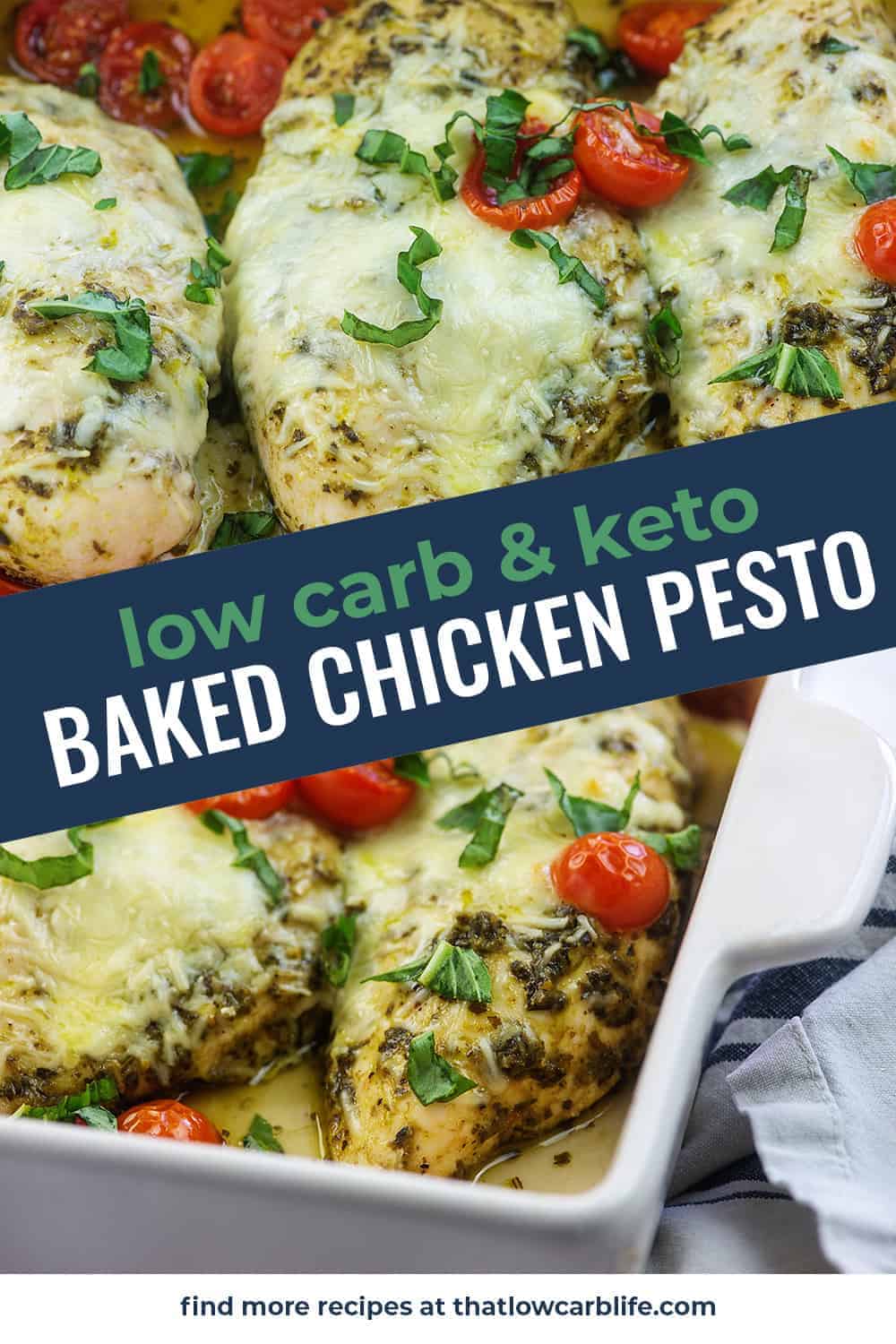 Cheesy Pesto Chicken Bake Recipe That Low Carb Life