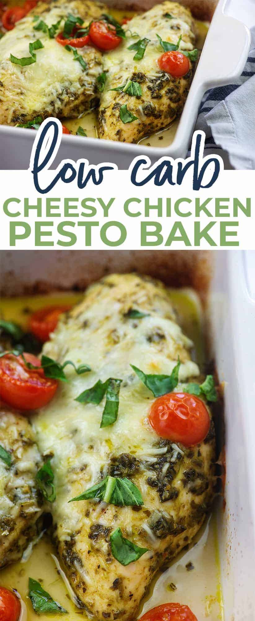 Cheesy Pesto Chicken Bake Recipe That Low Carb Life