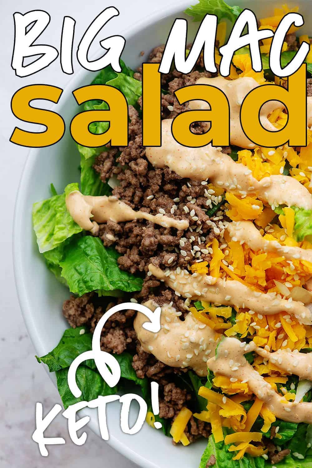 Keto Big Mac Salad Recipe with Big Mac Dressing!