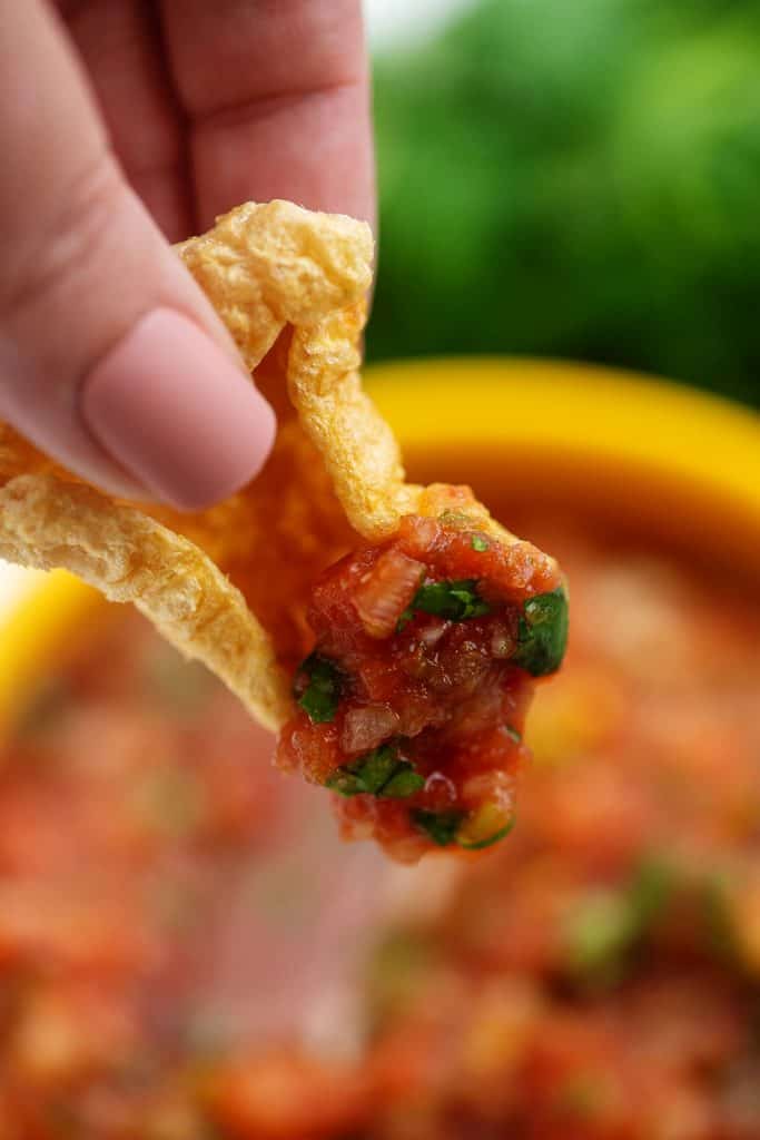 low carb salsa on pork rinds