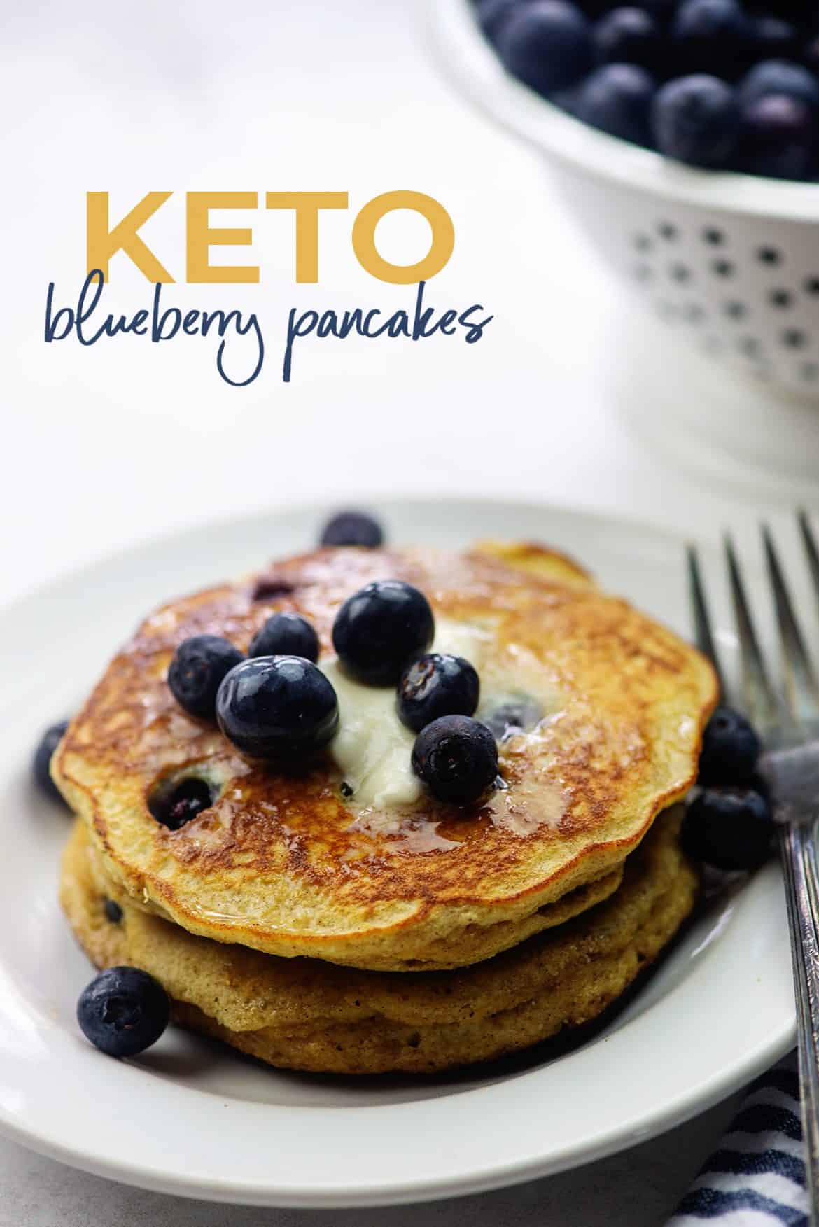 Thick & Fluffy Keto Blueberry Pancakes - That Low Carb Life