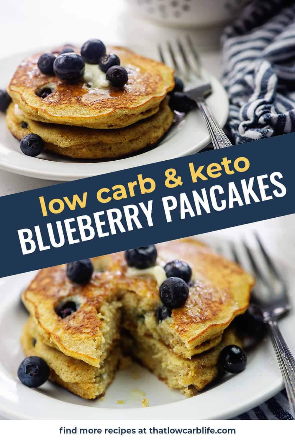 Thick & Fluffy Keto Blueberry Pancakes - That Low Carb Life